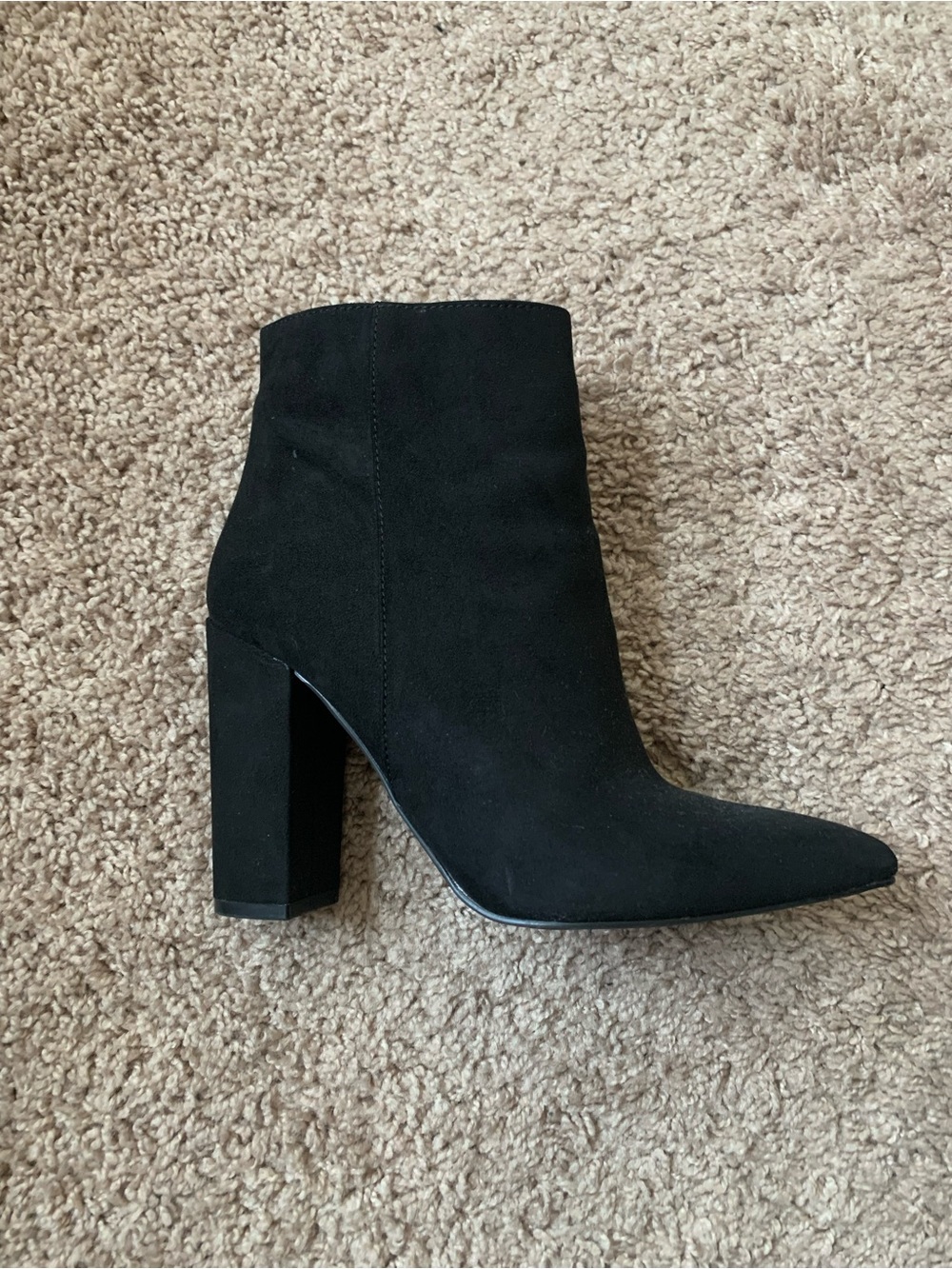 JustFab Rosamund Black Suede Ankle Boots